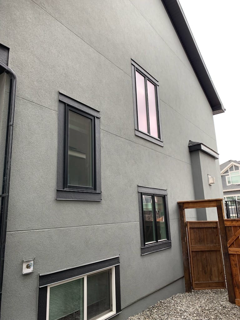 New stucco acrylic coat applied by Prairie Coat Stucco in Calgary